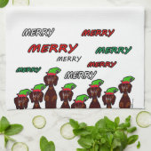 Viele fröhliches Dackel-Weihnachtsküchen-Tuch Geschirrtuch (Gefaltet)