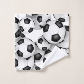 Viele Fußball-Bälle, der Name der Mannschaft Badhandtuch Set (Waschlappen)