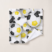 Viele Fußball-Bälle, der Name der Mannschaft ist s Badhandtuch Set (Waschlappen)