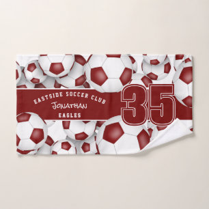 Viele Fußball-Bälle Maroon-Team Sportgeschenk Idee Handtuch
