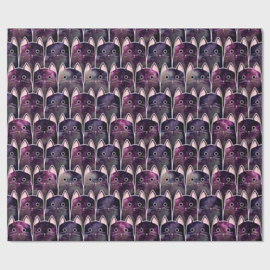 Viele Galaxy Cats Muster Geschenkpapier (Flach)