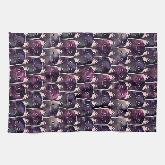 Viele Galaxy Cats Muster Geschirrtuch (Horizontal)