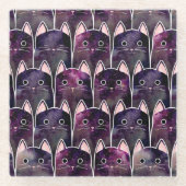 Viele Galaxy Cats Muster Glasuntersetzer (Vorderseite)