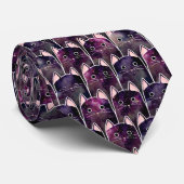 Viele Galaxy Cats Muster Krawatte (Gerollt)