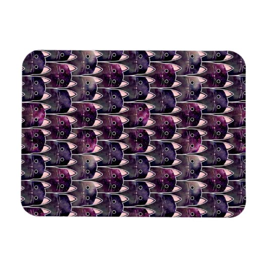 Viele Galaxy Cats Muster Magnet (Horizontal)
