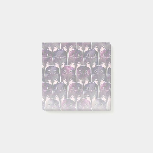 Viele Galaxy Cats Muster Post-it Klebezettel (Vorderseite)