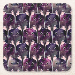 Viele Galaxy Cats Muster Rechteckiger Pappuntersetzer