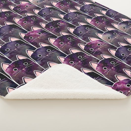 Viele Galaxy Cats Muster Sherpadecke (3/4)