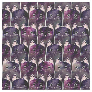 Viele Galaxy Cats Muster Stoff