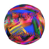 Viele gedrehte Quadrate mit bunten Pinselstrichen Baseball (Rückseite)