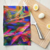 Viele gedrehte Quadrate mit bunten Pinselstrichen Geschirrtuch (Viertel Falte)