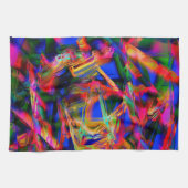 Viele gedrehte Quadrate mit bunten Pinselstrichen Geschirrtuch (Horizontal)