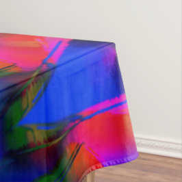 Viele gedrehte Quadrate mit bunten Pinselstrichen Tischdecke