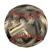 Viele gedrehte Quadrate mit Pinselstrichen Baseball (Rückseite)