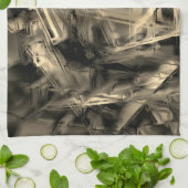 Viele gedrehte Quadrate mit Pinselstrichen Geschirrtuch (Gefaltet)