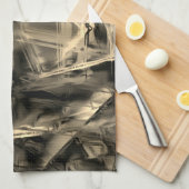 Viele gedrehte Quadrate mit Pinselstrichen Geschirrtuch (Viertel Falte)