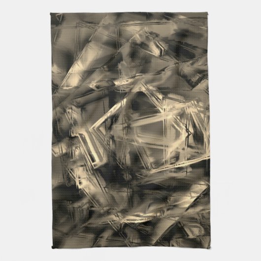 Viele gedrehte Quadrate mit Pinselstrichen Geschirrtuch (Vertikal)