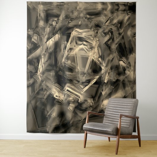 Viele gedrehte Quadrate mit Pinselstrichen Wandteppich (Beispiel)