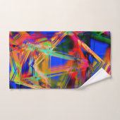 Viele gekrönte Quadrate mit bunten Pinselstrichen Badhandtuch Set (Handtuch)