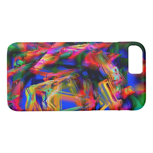 Viele gekrönte Quadrate mit bunten Pinselstrichen Case-Mate iPhone Hülle (Rückseite (Horizontal))