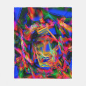 Viele gekrönte Quadrate mit bunten Pinselstrichen Fleecedecke (Vorderseite)