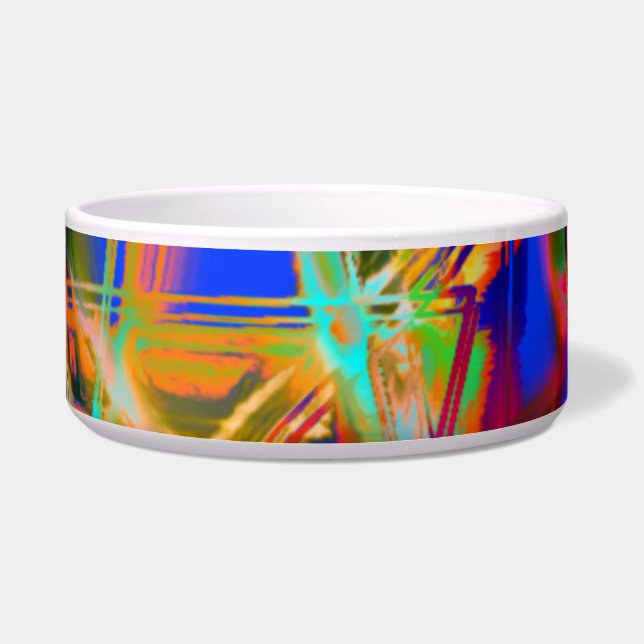 Viele gekrönte Quadrate mit bunten Pinselstrichen Napf (Vorderseite)