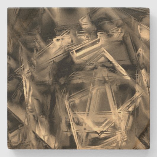 Viele gekrönte Quadrate mit Pinselstrichen Steinuntersetzer (Vorderseite)