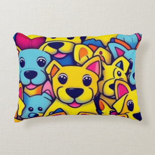 Viele gelbe Hunde Dekokissen