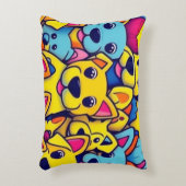 Viele gelbe Hunde Dekokissen (Vorderseite(Vertikal))