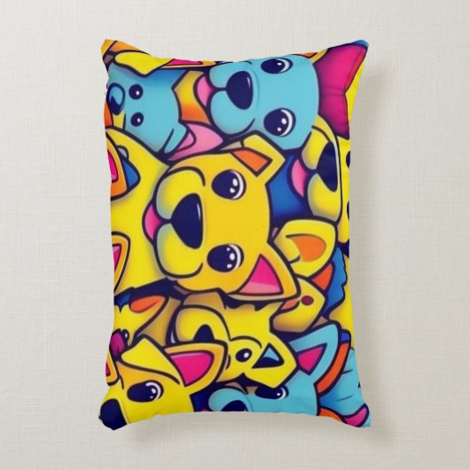 Viele gelbe Hunde Dekokissen (Vorderseite(Vertikal))