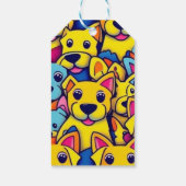 Viele gelbe Hunde Geschenkanhänger (Rückseite)