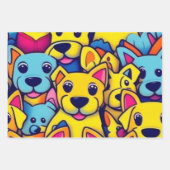 Viele gelbe Hunde Geschenkpapier Set (Vorderseite 3)