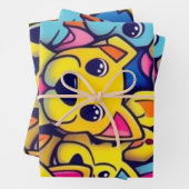 Viele gelbe Hunde Geschenkpapier Set (Beispiel)