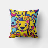 Viele gelbe Hunde Kissen (Rückseite)