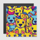 Viele gelbe Hunde Magneteinladung (Vorne/Hinten)