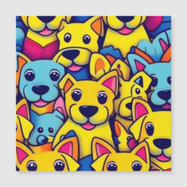 Viele gelbe Hunde Magneteinladung