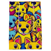 Viele gelbe Hunde Mittlere Geschenktüte (Rückseite)