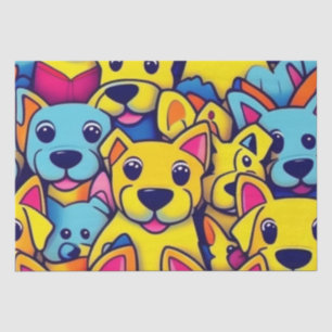 Viele gelbe Hunde Seidenpapier