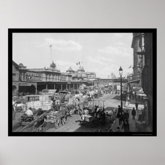 Viele Geschäfte in der West Street in New York 190 Poster