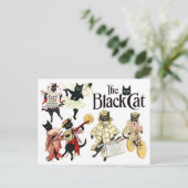 Viele Gesichter der schwarzen Katze Postkarte (Stehend Vorderseite)