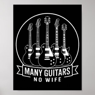 Viele Gitarren Eine Ehefrau Lustig Für Männer Frau Poster