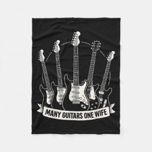 Viele Gitarren Eine Ehefrau Lustiger Musiker Gitar Fleecedecke