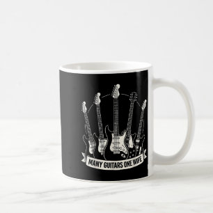 Viele Gitarren Eine Ehefrau Lustiger Musiker Gitar Kaffeetasse