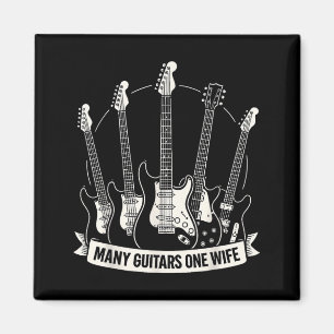Viele Gitarren Eine Ehefrau Lustiger Musiker Gitar Magnet