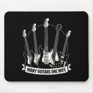 Viele Gitarren Eine Ehefrau Lustiger Musiker Gitar Mousepad