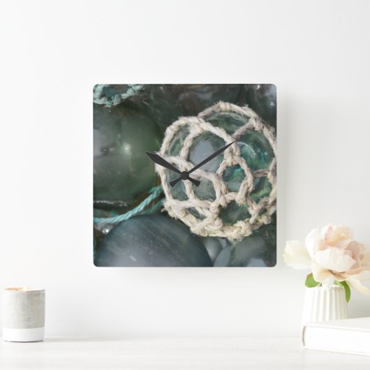 Viele Glasfischerei schwimmt, Alaska Quadratische Wanduhr (Zuhause)