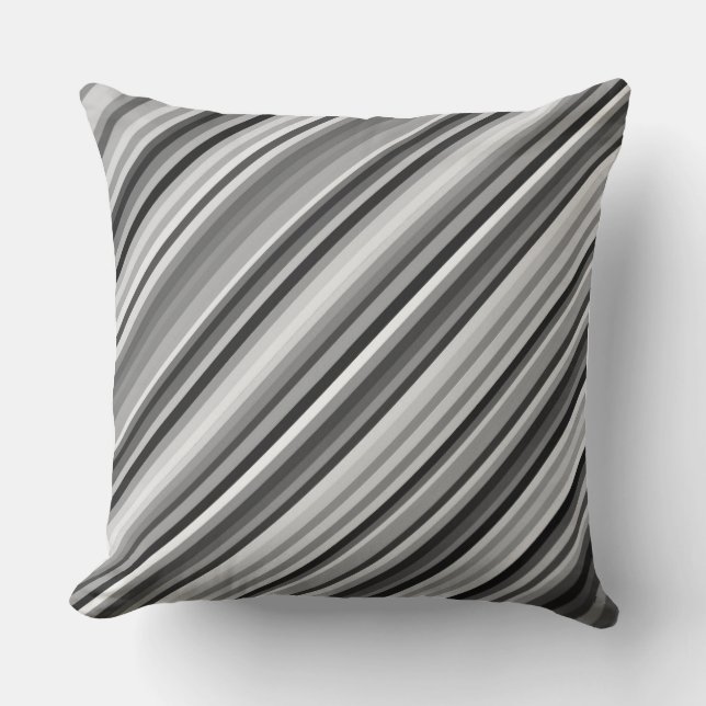 Viele Grays Stripey Kissen 20" x 20" (Vorderseite)