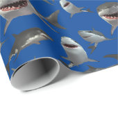 Viele große Weiße Haie Geschenkpapier (Rolleneckpunkt)