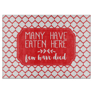 Viele haben hier gegessen, nur wenige sind gestorb schneidebrett