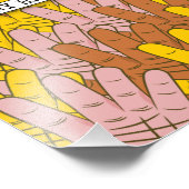 Viele Hände machen ein leichtes Arbeitsmuster Fotodruck (Ecke)